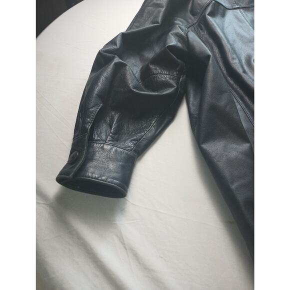 Vintage Pelle Studio Leather Jacket Mens Large Gray Bomber Coat *Missing buttons - Picture 7 of 9